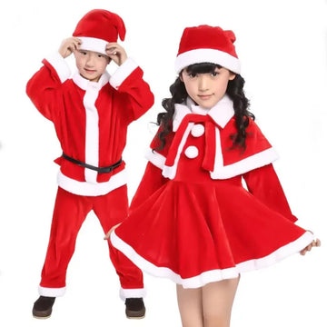 Kerstkostuum voor Kinderen - Rood Cosplayset voor Jongens en Meisjes, Verschillende Maten 0