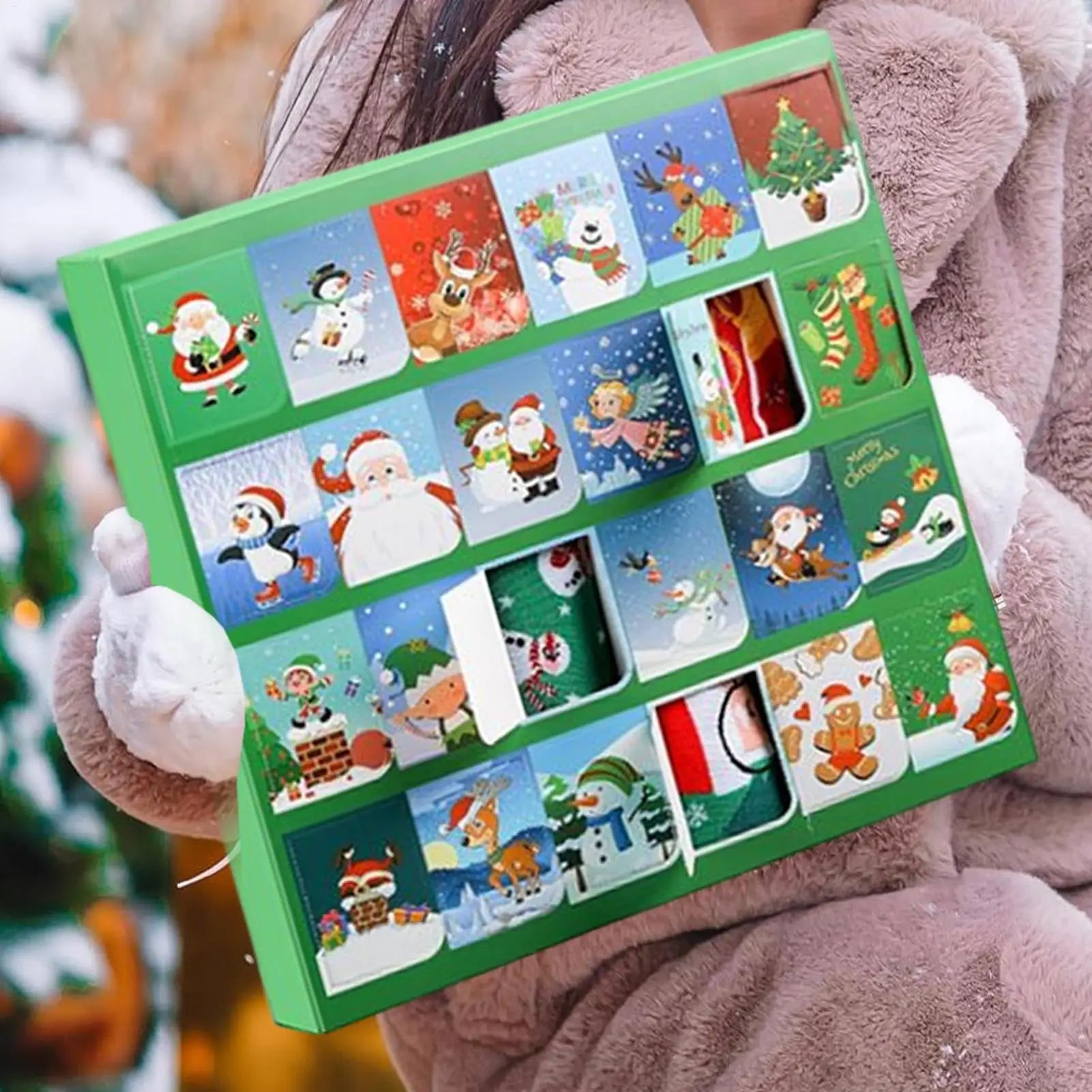 HollyFest – Christmas stocking advent calendar – 24 socks with Christmas patterns