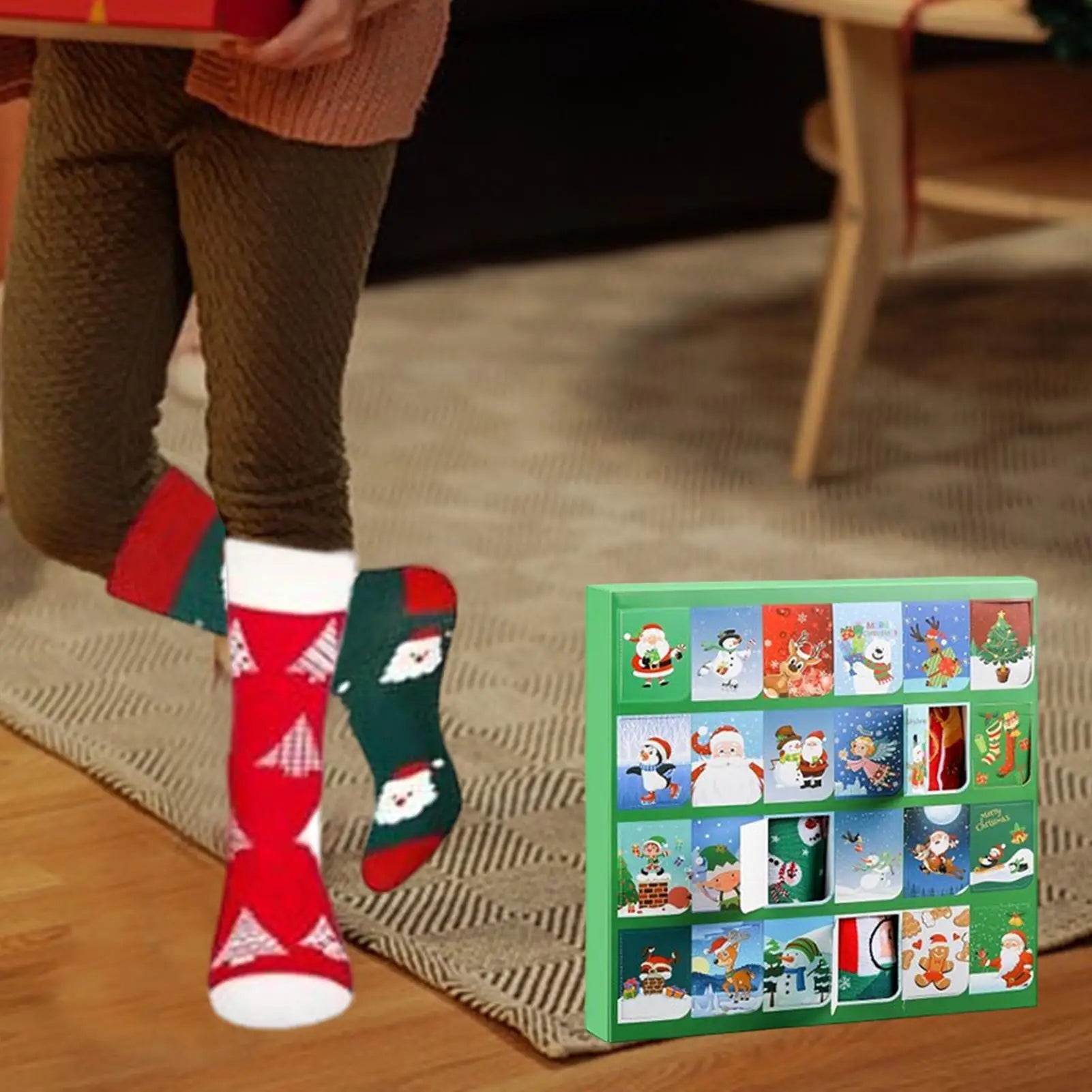 HollyFest – Christmas stocking advent calendar – 24 socks with Christmas patterns