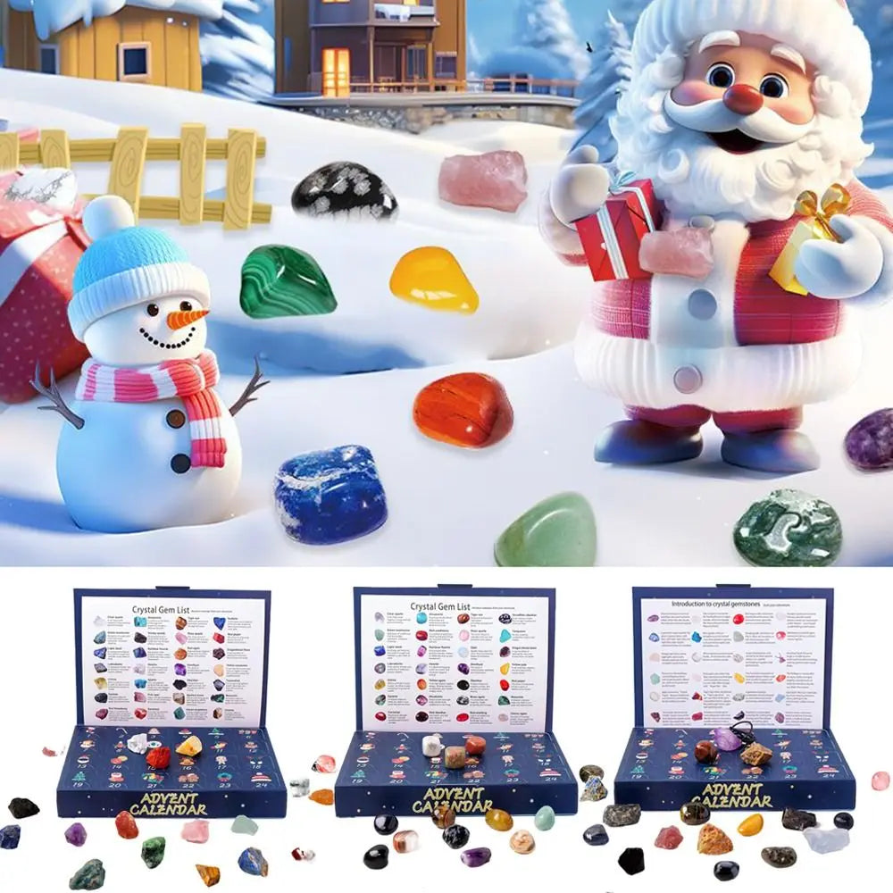 GemNova – Advent calendar with 24 Natural Crystal Stones – Christmas decoration