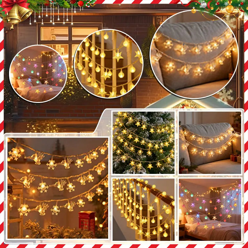 LumiFest – LED Christmas Lights with Snowflake Design, 3 Meters