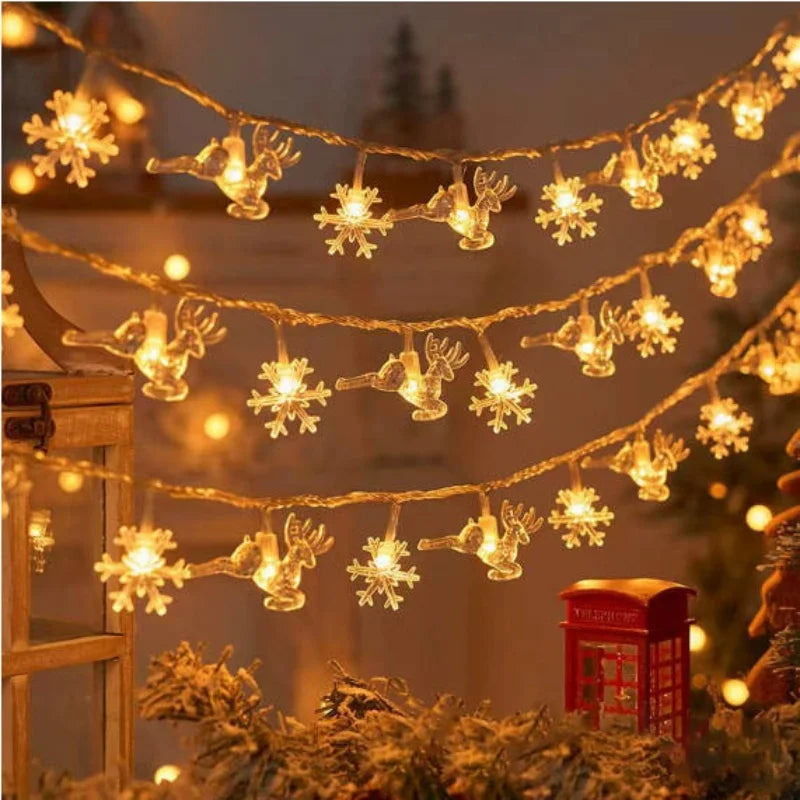 LumiFest – LED Christmas Lights with Snowflake Design, 3 Meters