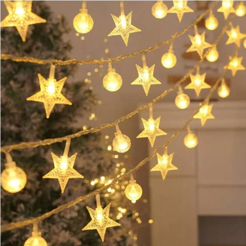 LumiFest – LED Christmas Lights with Snowflake Design, 3 Meters