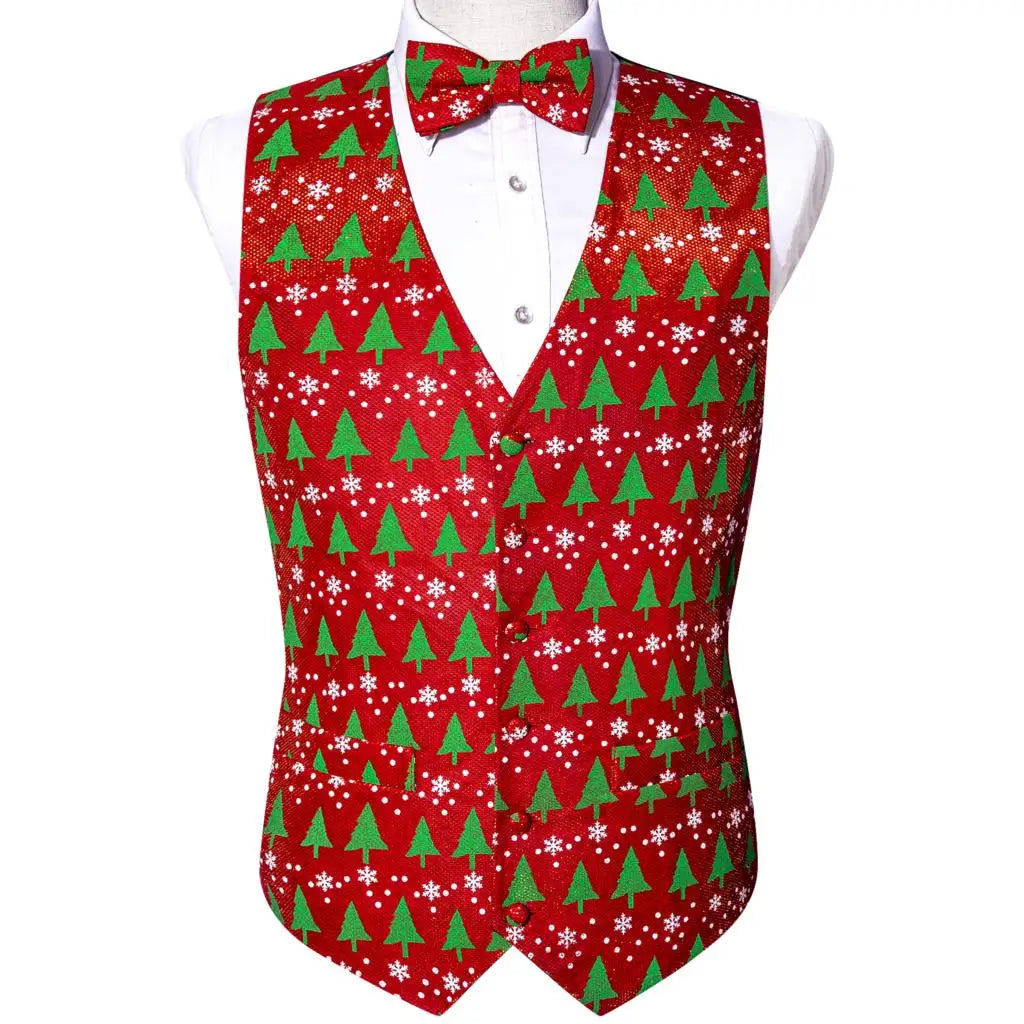 Festivor Men's Christmas Sweater – Stylish Party Sweater with Snowflakes & Reindeer, Including Tie and Bow Tie