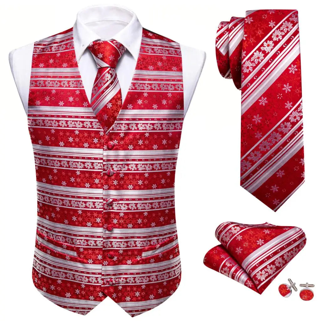 Festivor Men's Christmas Sweater – Stylish Party Sweater with Snowflakes & Reindeer, Including Tie and Bow Tie