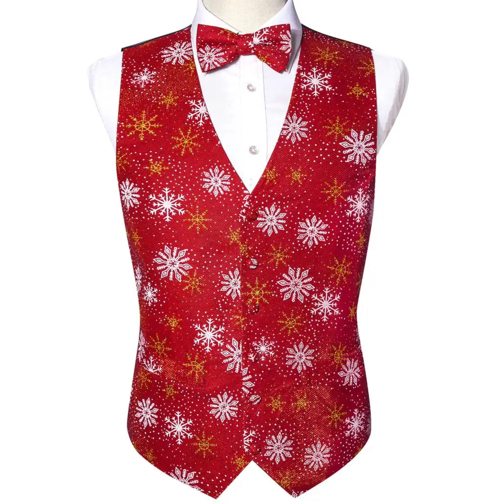 Festivor Men's Christmas Sweater – Stylish Party Sweater with Snowflakes & Reindeer, Including Tie and Bow Tie