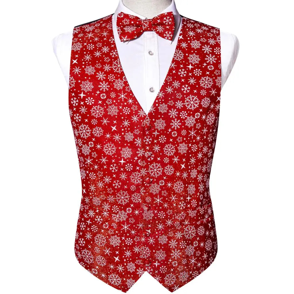 Festivor Men's Christmas Sweater – Stylish Party Sweater with Snowflakes & Reindeer, Including Tie and Bow Tie