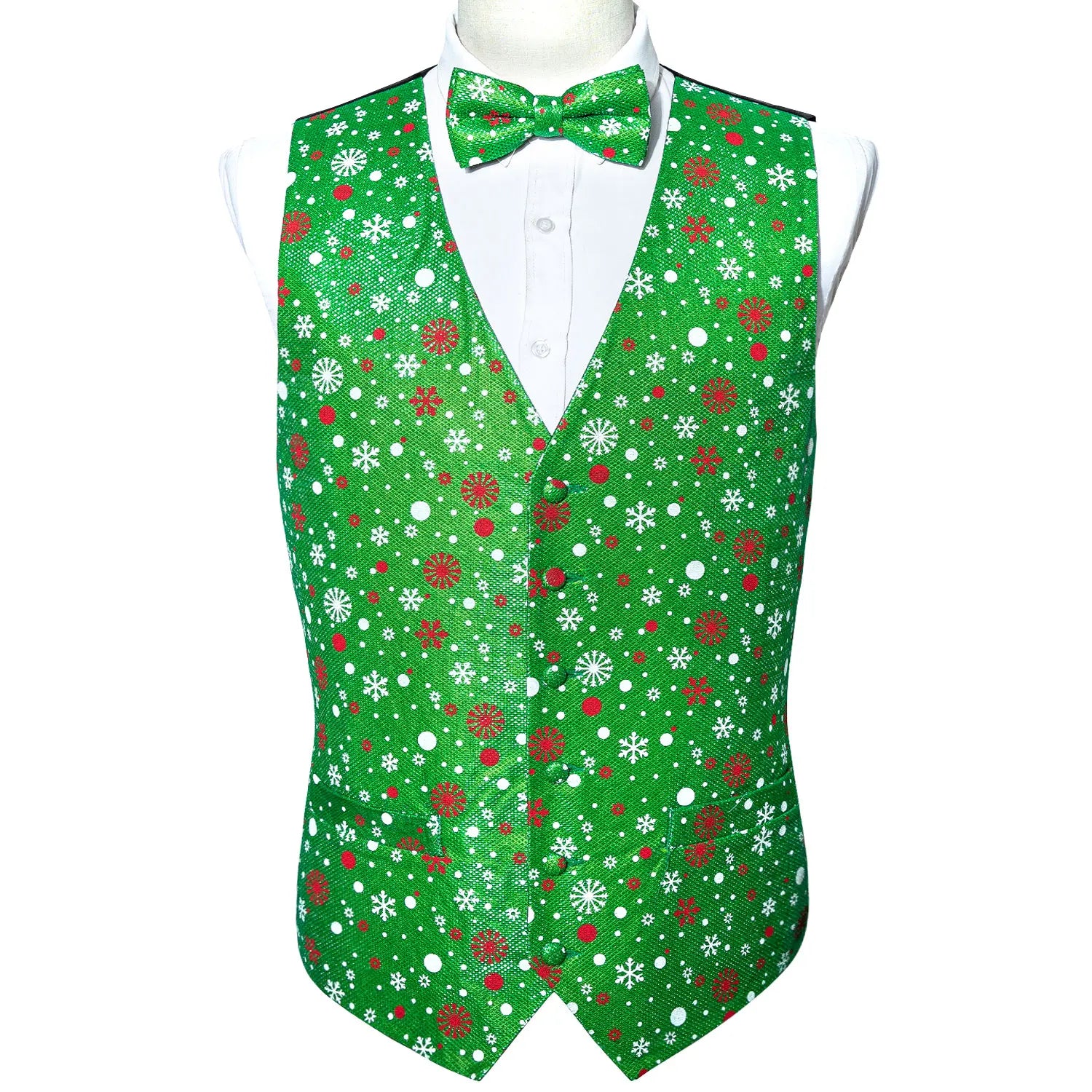 Festivor Men's Christmas Sweater – Stylish Party Sweater with Snowflakes & Reindeer, Including Tie and Bow Tie