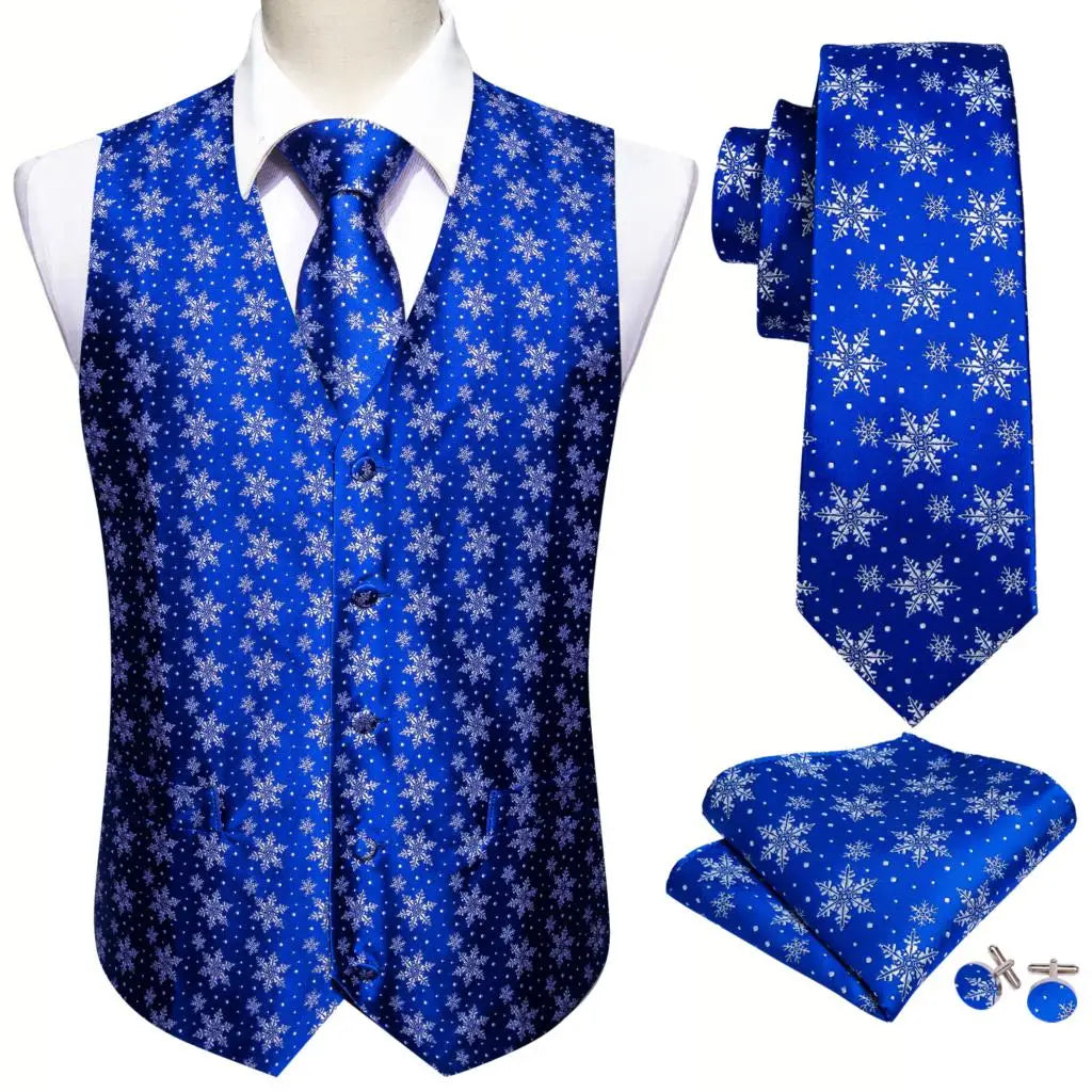 Festivor Men's Christmas Sweater – Stylish Party Sweater with Snowflakes & Reindeer, Including Tie and Bow Tie