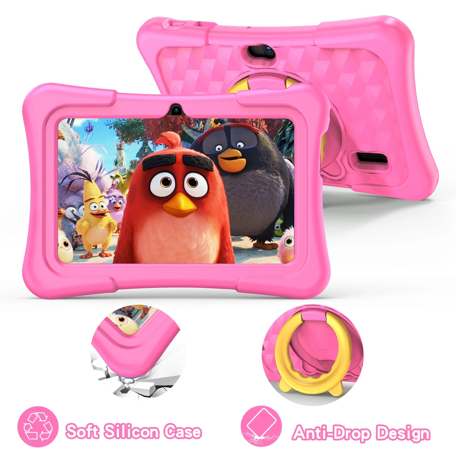 KiddoTab – Kinder Tablet 7 inch Android 11, 32GB met Dualcamera & Schokbestendig Hoes