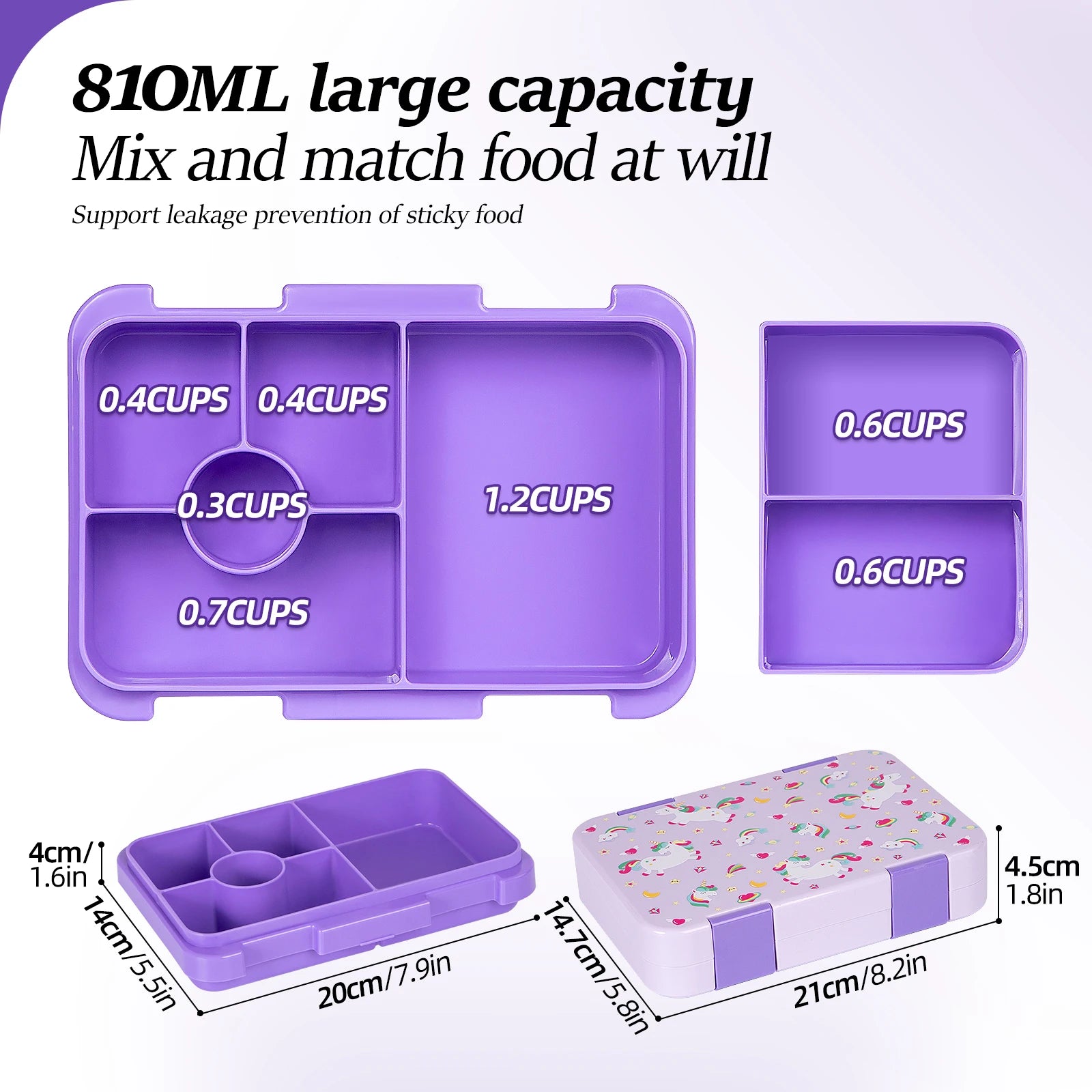 Lunixi – Bento lunchbox lekvrij magnetronbestendig – kinderen school