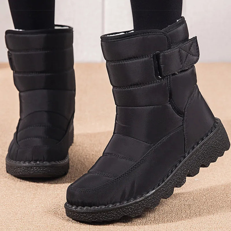 Liora – Dames winterschoenen waterdicht met bontvoering, zwart