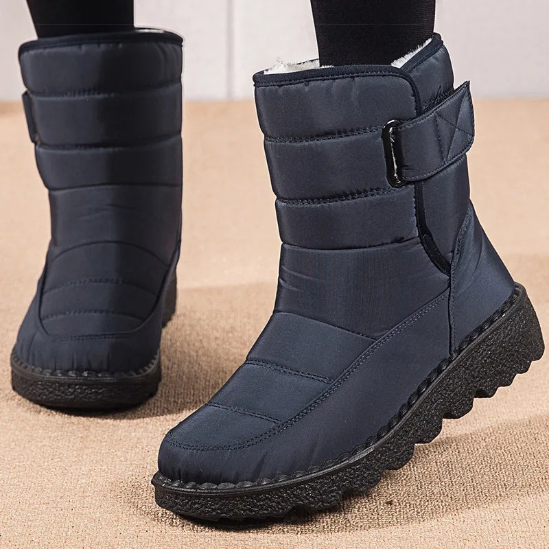 Liora – Dames winterschoenen waterdicht met bontvoering, zwart
