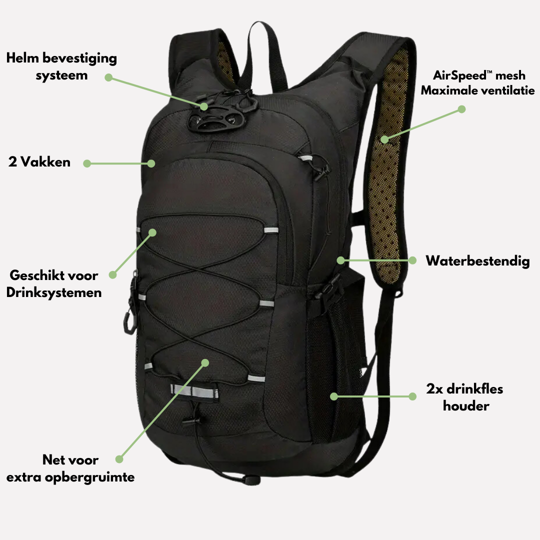 Premium Waterdichte Fietsrugzak – Licht, Ventilerend & Praktisch