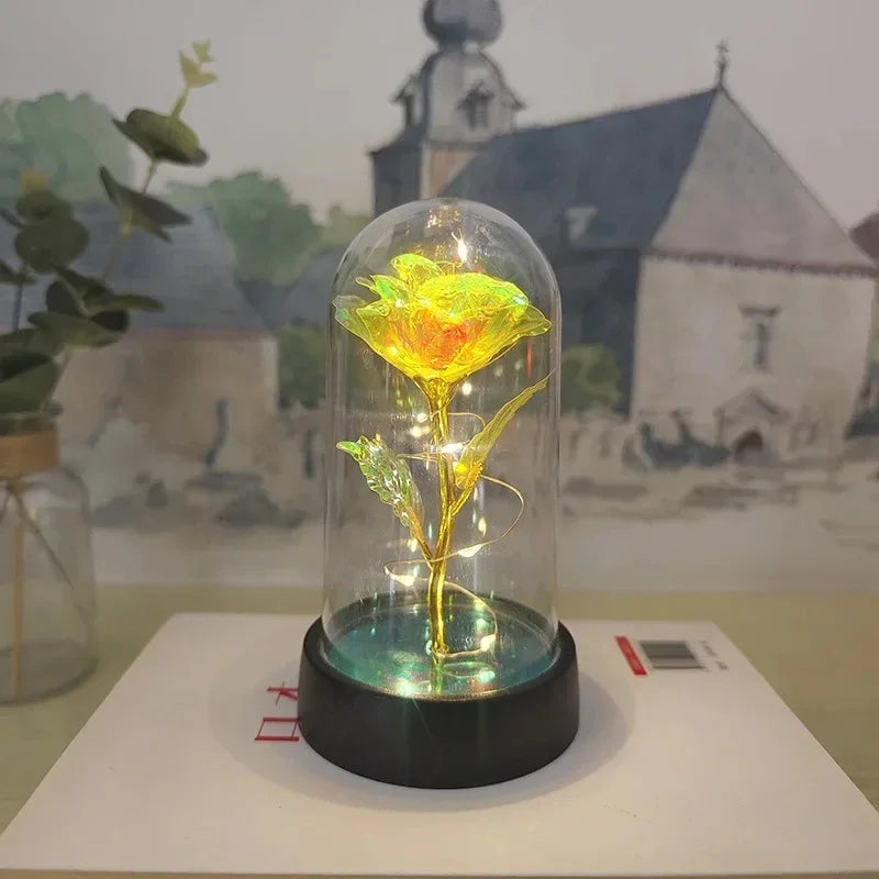 Rosavine LED Rozenbloem – Kunstmatige Roos met Verlichting, Romantisch Cadeau voor Valentijn & Bruiloften