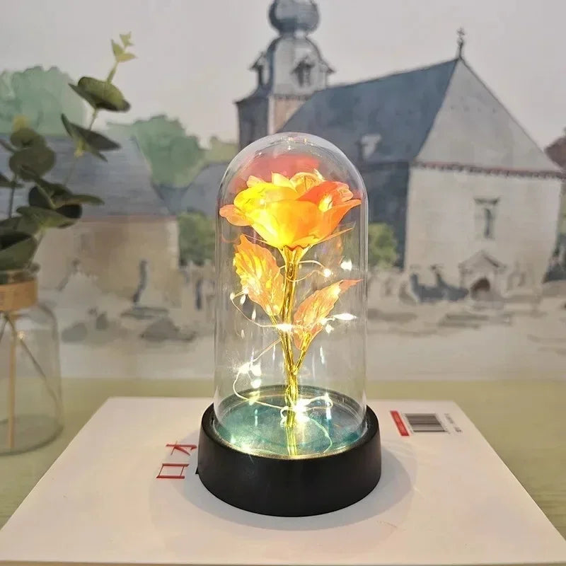 Rosavine LED Rozenbloem – Kunstmatige Roos met Verlichting, Romantisch Cadeau voor Valentijn & Bruiloften