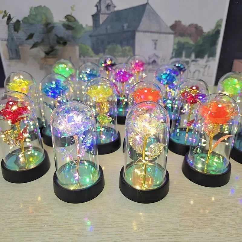 Rosavine LED Rozenbloem – Kunstmatige Roos met Verlichting, Romantisch Cadeau voor Valentijn & Bruiloften