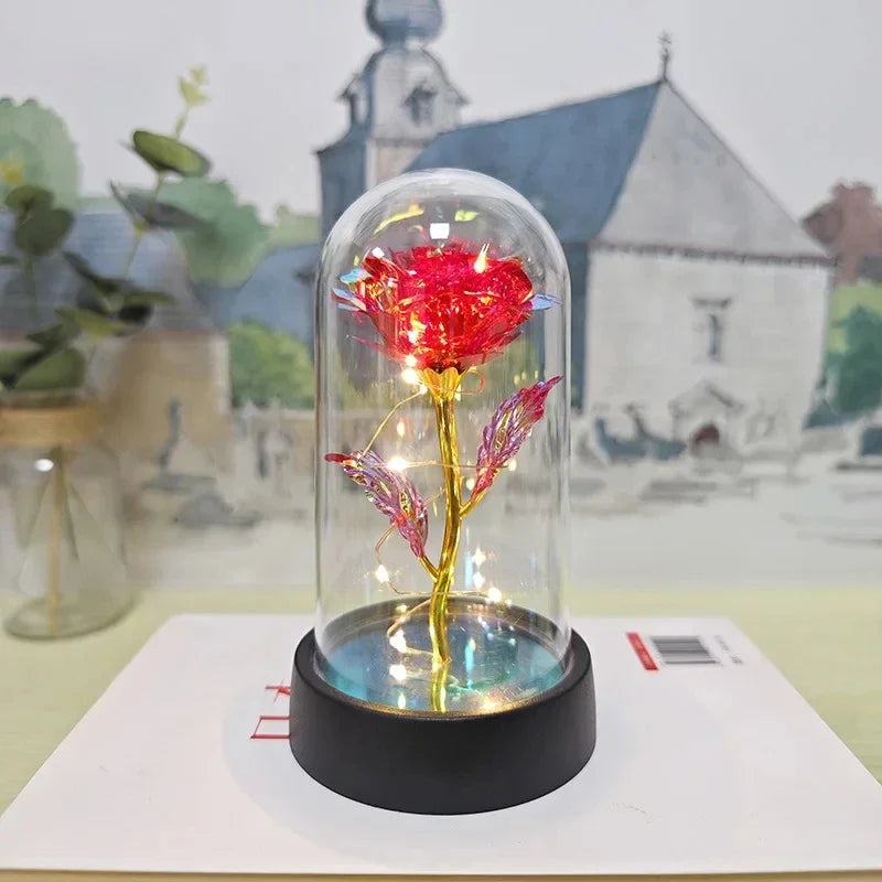 Rosavine LED Rozenbloem – Kunstmatige Roos met Verlichting, Romantisch Cadeau voor Valentijn & Bruiloften
