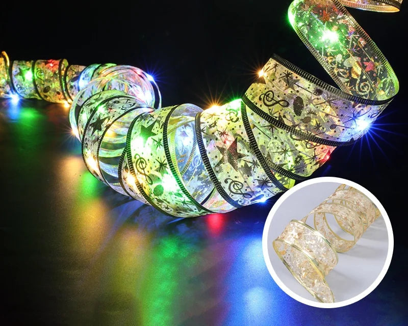 Luminara LED Kerstlint – Warm Wit Verlicht Lint 2m/5m/10m voor Binnen- & Buitendecoratie