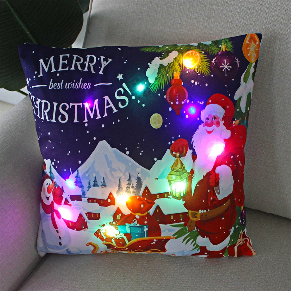 LED Kussensloop voor Feestdagen - 45x45 cm, Polyester, Machinewasbaar 5