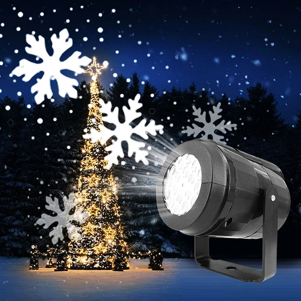 Proyector de copos de nieve LED para exterior - Iluminación navideña USB para ambiente festivo