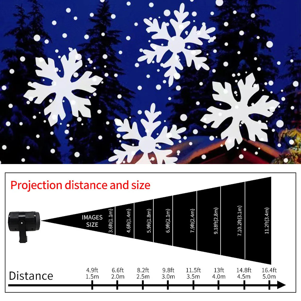 Proyector de copos de nieve LED para exterior - Iluminación navideña USB para ambiente festivo