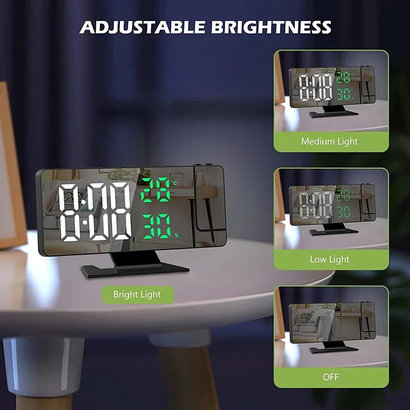 Projex – LED wekker met projectie, temperatuur & snooze – slaapkamerklok