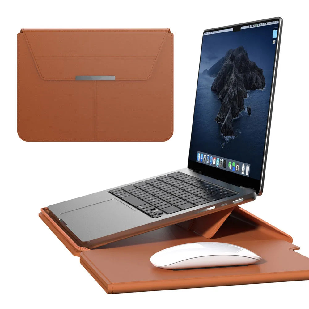 Slevano – Laptop sleeve PU leer 3-in-1 waterdicht – MacBook Air 13"