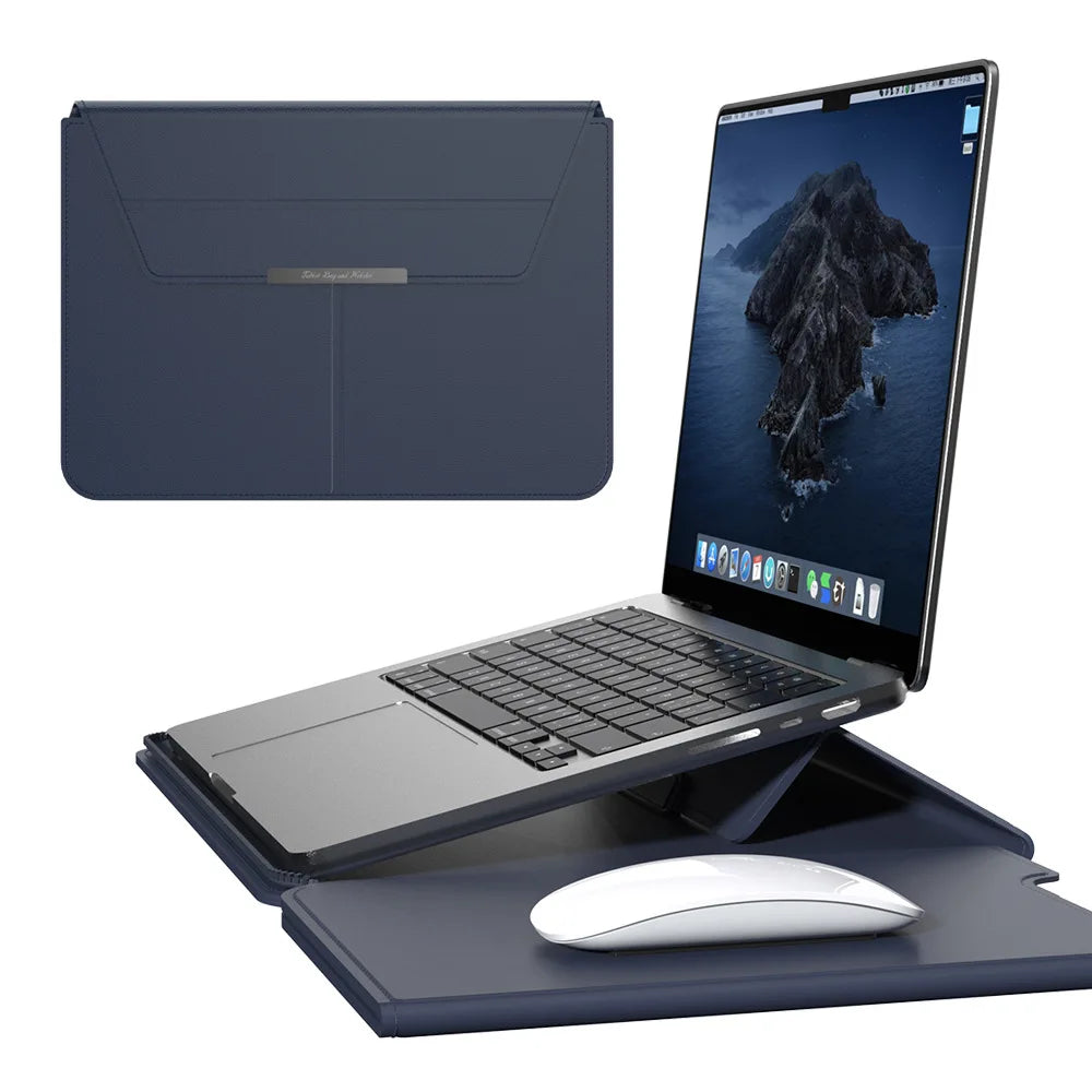 Slevano – Laptop sleeve PU leer 3-in-1 waterdicht – MacBook Air 13"