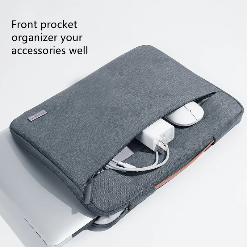Techlio – Laptop sleeve with compartments shockproof nylon – MacBook & Dell