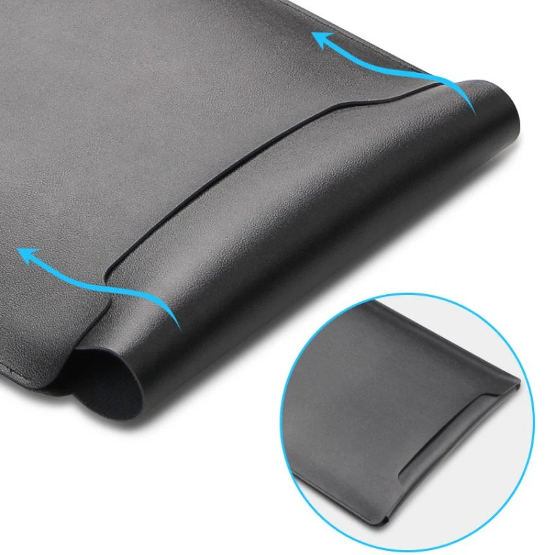 Techure – Laptop sleeve PU-leer waterdicht – 12-16 inch laptops