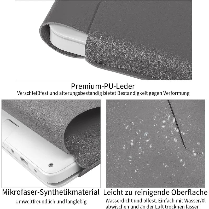 Techure – Laptop sleeve PU-leer waterdicht – 12-16 inch laptops