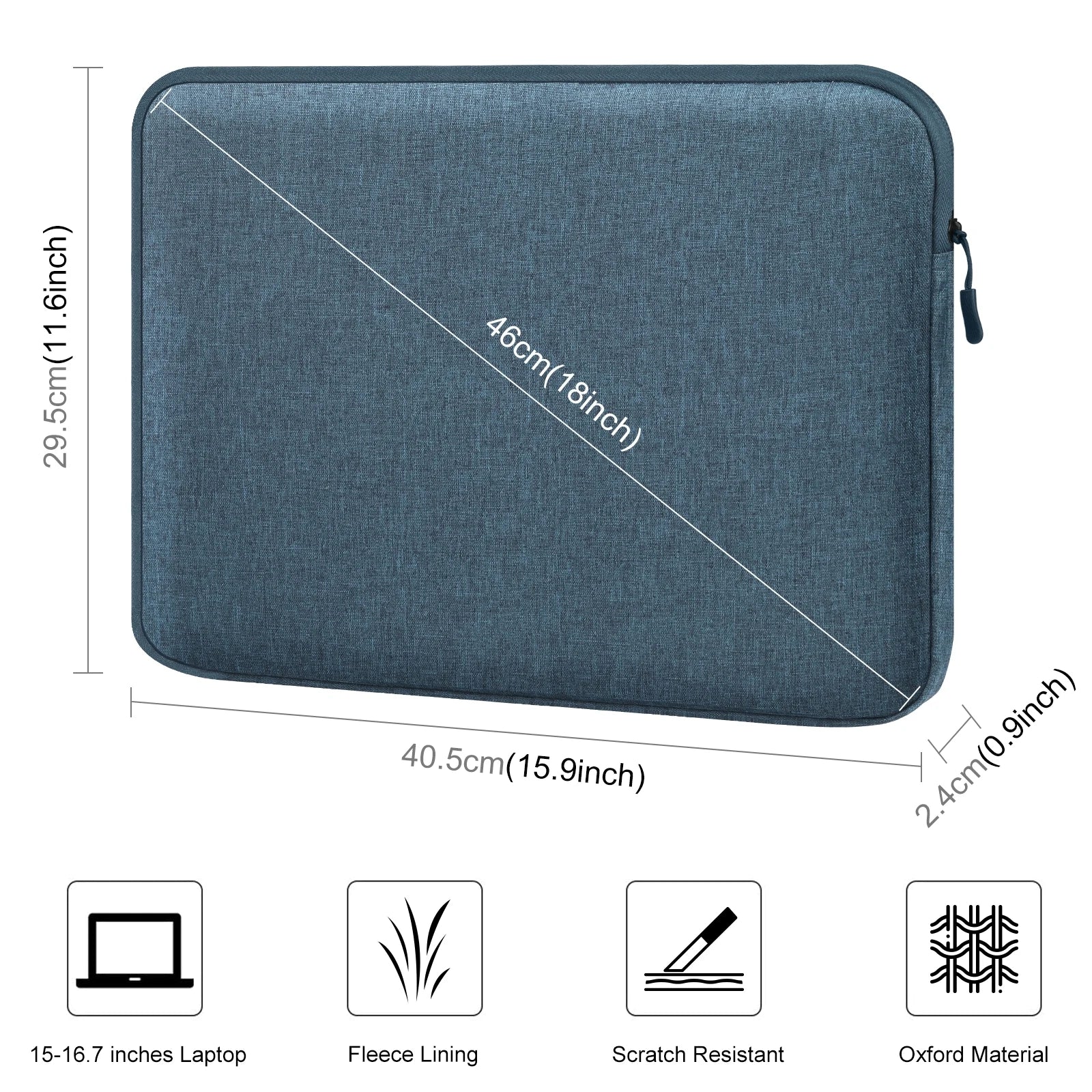 Nexura – Laptop sleeve schokbestendig & lichtgewicht – 15-16,7 inch