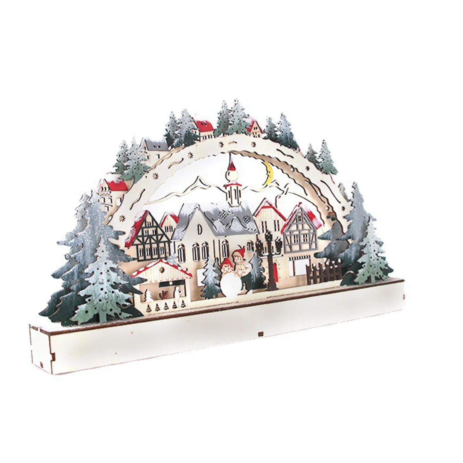 LumiFest – Advent calendar with LED light, Wooden 24-Day Christmas decoration
