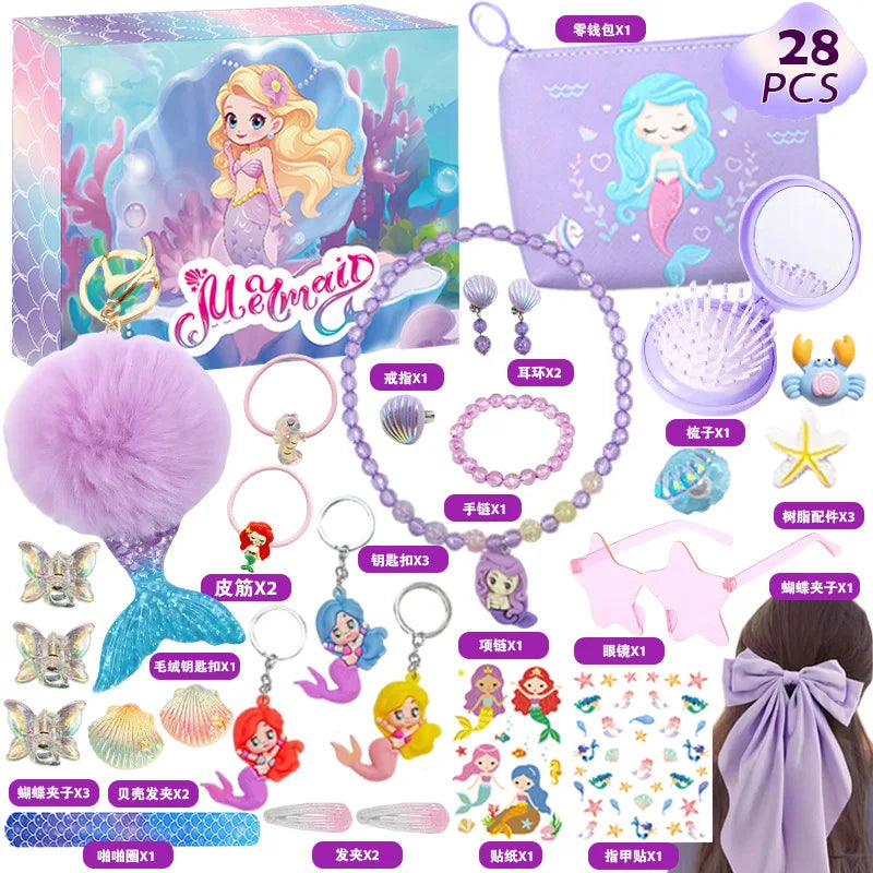 PrettySpark – Calendario de adviento rosa para niñas – 24 joyas y horquillas