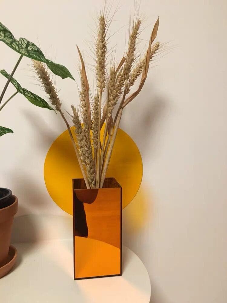 Acrilea – Jarrón acrílico transparente, colorido y versátil para decoración y escritorio