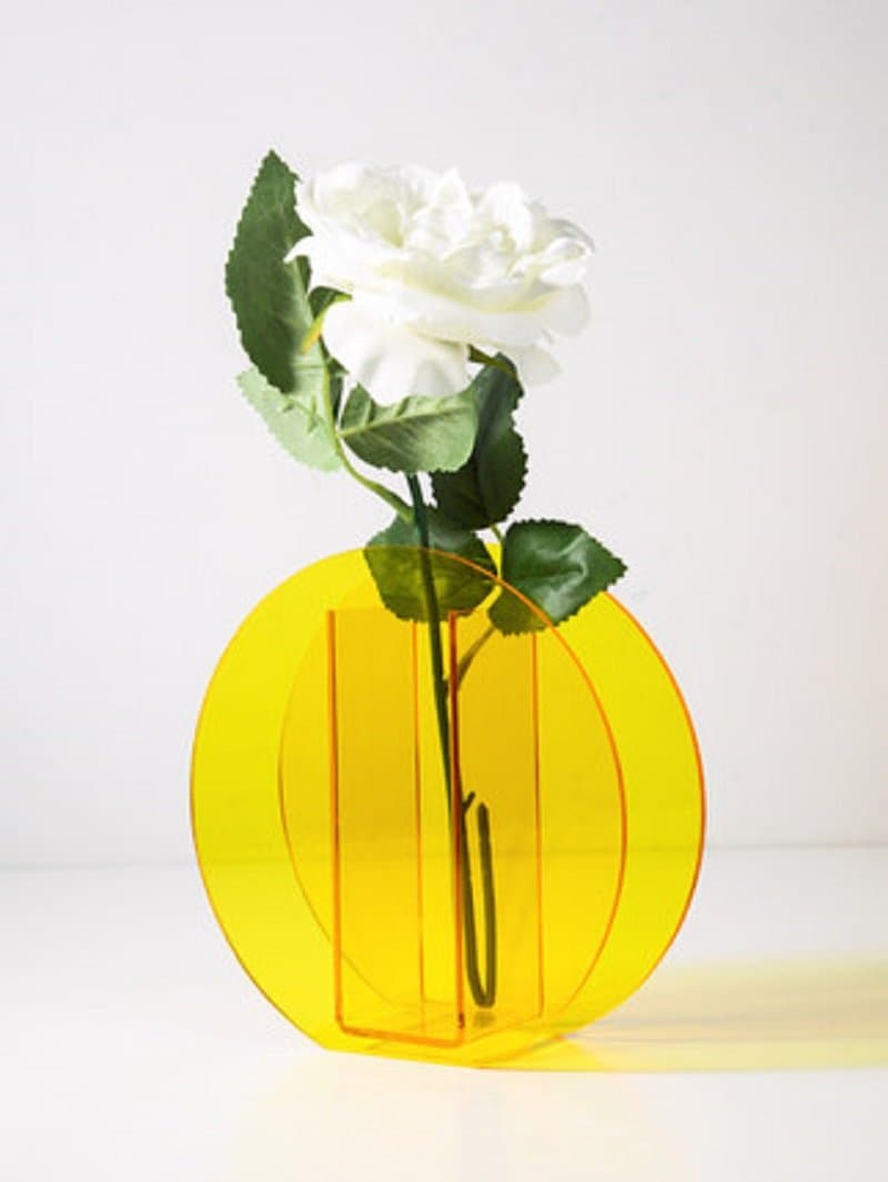 Acrilea – Jarrón acrílico transparente, colorido y versátil para decoración y escritorio