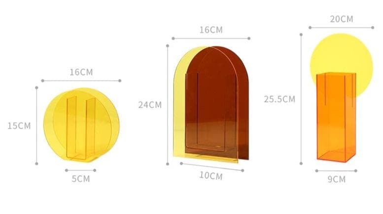 Acrilea – Jarrón acrílico transparente, colorido y versátil para decoración y escritorio