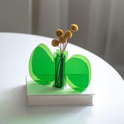 Acrilea – Jarrón acrílico transparente, colorido y versátil para decoración y escritorio