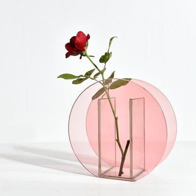 Acrilea – Jarrón acrílico transparente, colorido y versátil para decoración y escritorio