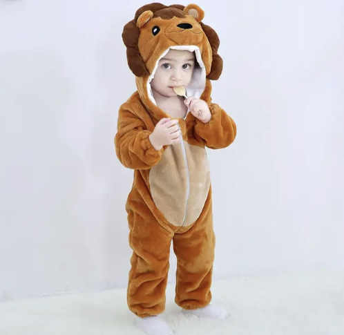 Baby Jumpsuit – Soft Fleece Material & Comfortable Animal Design for Daily Use