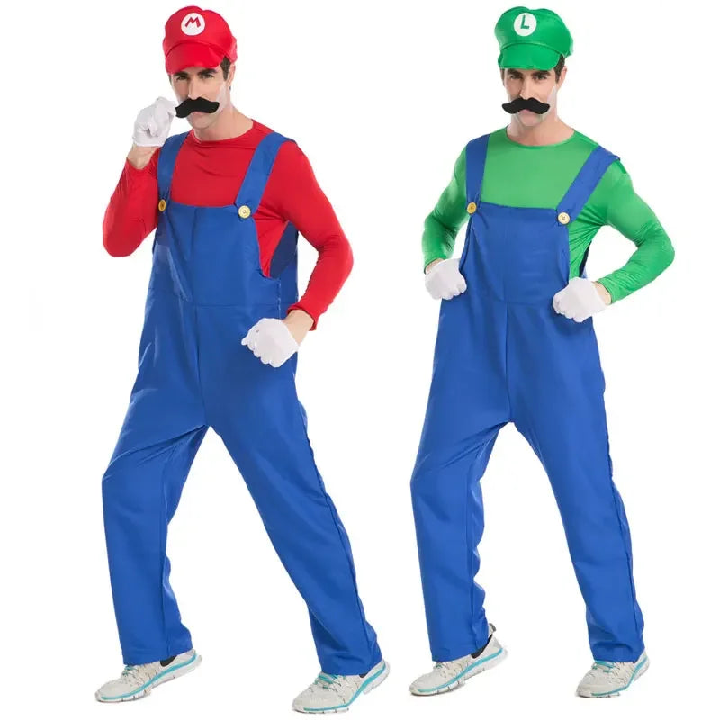 PixelPlay – Groene Loodgieter Kostuum Volwassenen – Cosplay Outfit met Hoed & Handschoenen