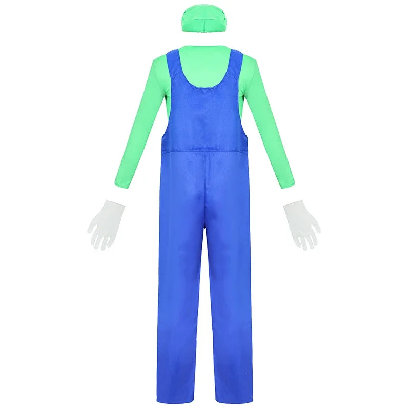 PixelPlay – Groene Loodgieter Kostuum Volwassenen – Cosplay Outfit met Hoed & Handschoenen