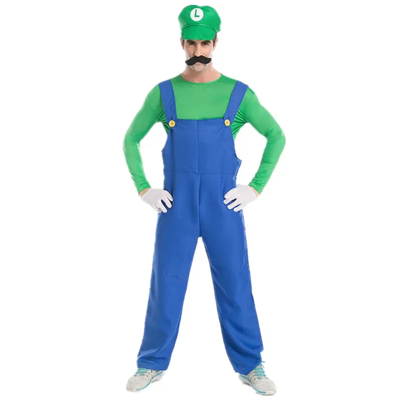 PixelPlay – Groene Loodgieter Kostuum Volwassenen – Cosplay Outfit met Hoed & Handschoenen
