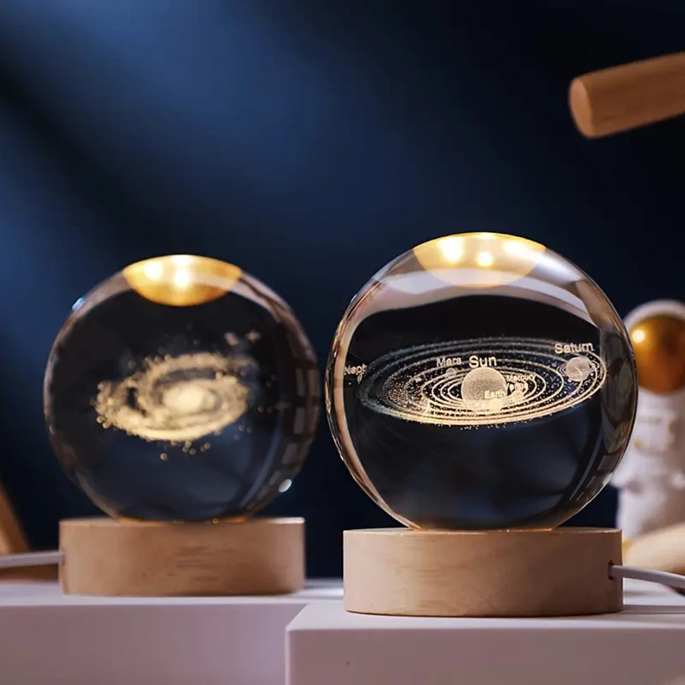 Luminous Crystal Ball – Magische 3D Gegraveerde Sfeerlicht voor Thuisdecoratie