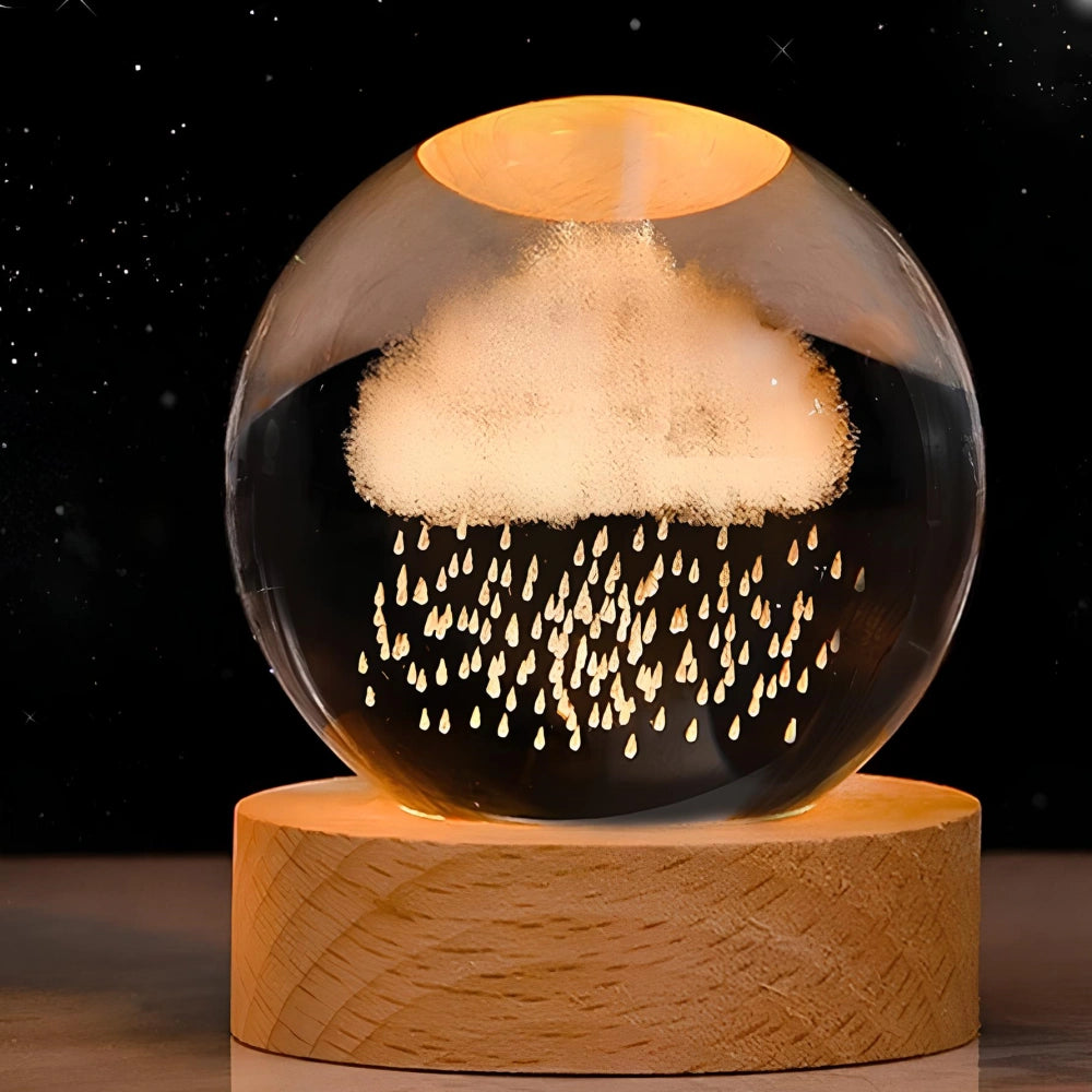 Luminous Crystal Ball – Magische 3D Gegraveerde Sfeerlicht voor Thuisdecoratie