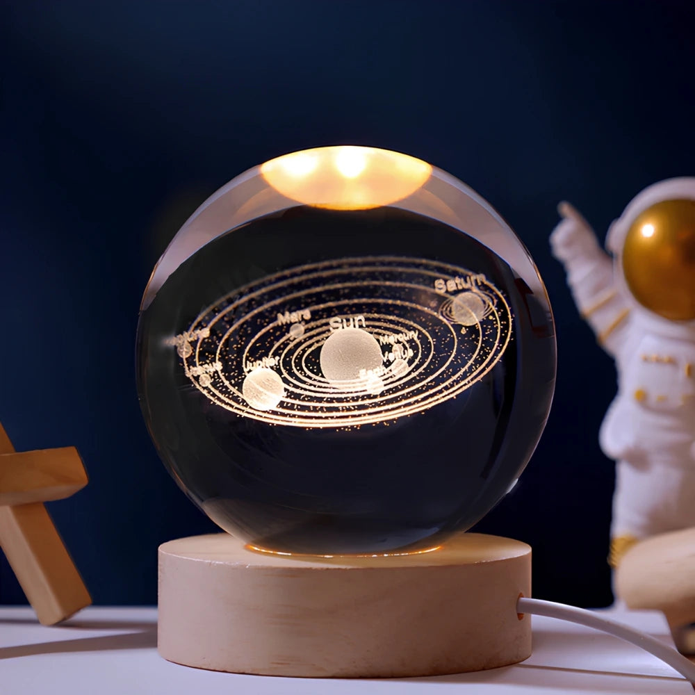 Luminous Crystal Ball – Magische 3D Gegraveerde Sfeerlicht voor Thuisdecoratie