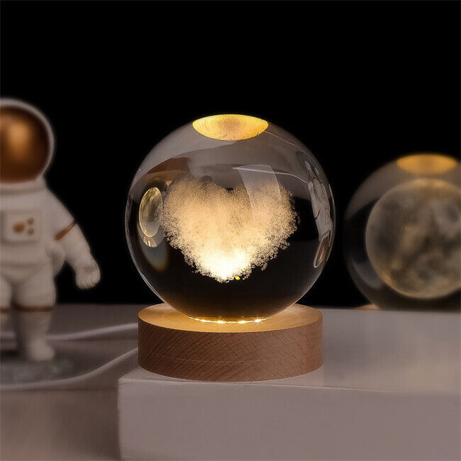 Luminous Crystal Ball – Magische 3D Gegraveerde Sfeerlicht voor Thuisdecoratie