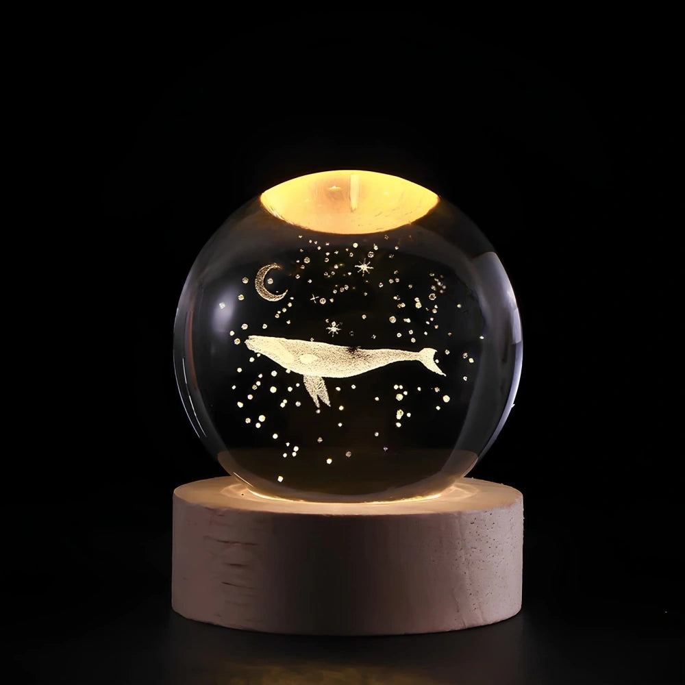 Luminous Crystal Ball – Magische 3D Gegraveerde Sfeerlicht voor Thuisdecoratie