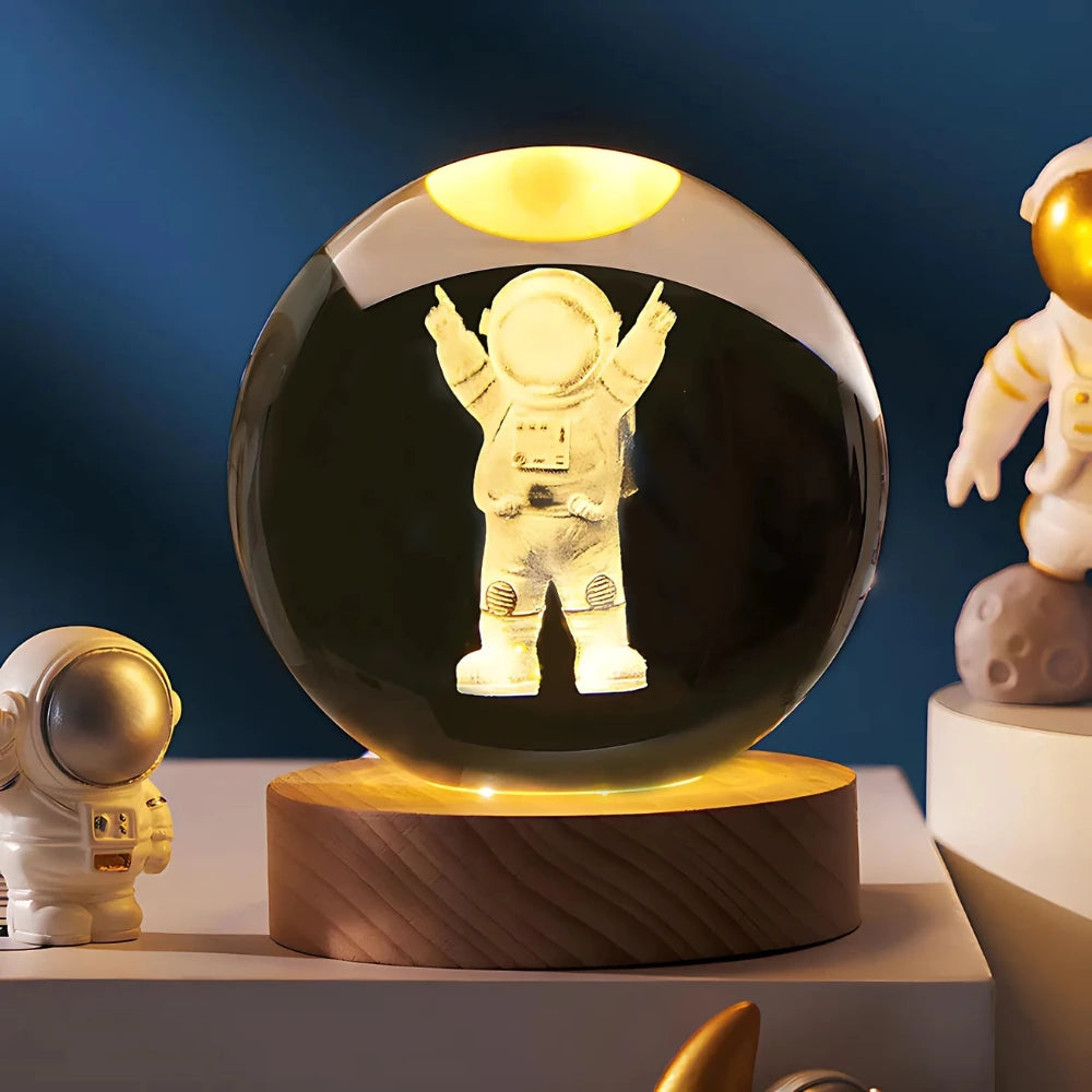 Luminous Crystal Ball – Magische 3D Gegraveerde Sfeerlicht voor Thuisdecoratie